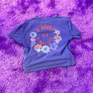 Blue flower smiley face T shirt